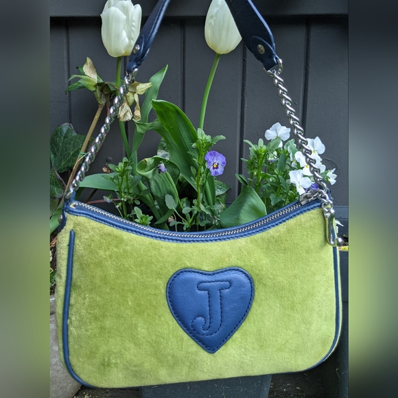 SOLD - Juicy Couture Velour Leather Baguette Bag Vintage 2000s Authentic - Picture 2 of 9